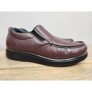 SAS Side Gore Burgundy Slip On Moc Loafer Shoes Men Size 11.5